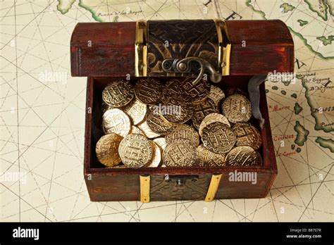 Treasure Chest Full Of Gold Coins Stock Photo Alamy