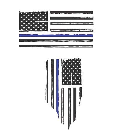 Thin Blue Line Police Badge Svg