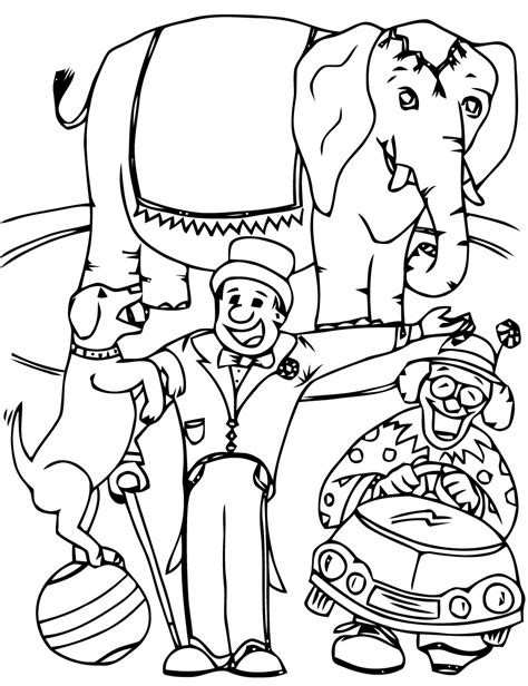 Free Printable Circus Clip Art Sketch Coloring Page