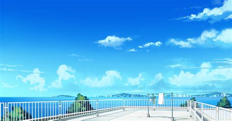 Anime Landscape Anime Rooftop With A Beautiful Landscape Background