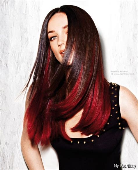 Red Dip Dyed Hair On Brown Hair 2016 2017 Red Dip Dye