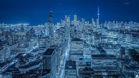 Download Skyscraper City Night Canada Man Made Toronto Hd Wallpaper