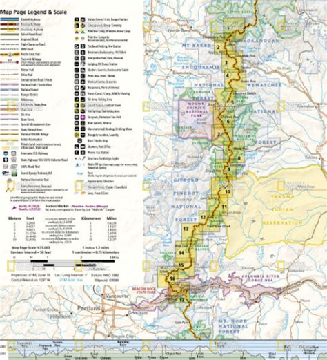 Washington Pacific Crest Trail Map National Geographic Trails