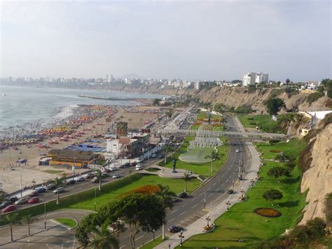 Vista Panorámica De La Bahía De Lima De Chorrillos Imagen De Archivo