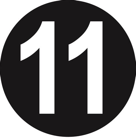 Number 11 Labels Bright Circles Bold Text Choose Size