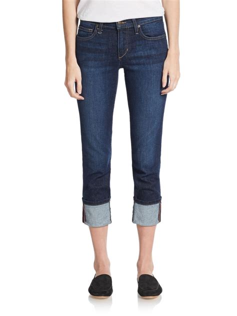 Joes Cuffed Cropped Jeans In Blue Lyst