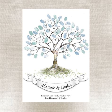 thumbprint tree guest book template  bcause