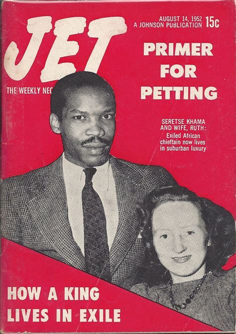Aug 14 1952 Jet Magazine Vol 2 16 Seretse Khama And Wife Jet Magazine Magazine Cover