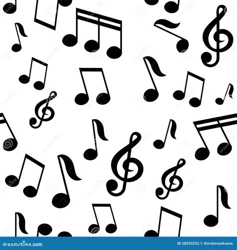 Vector Seamless Pattern With Music Notes Stock Illustration