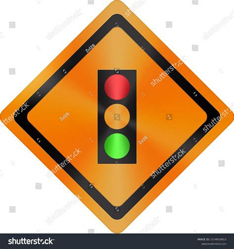 Yellow Traffic Light Sign Vector Illustration Stock Vector Royalty