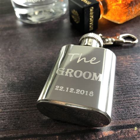 Personalised Engraved Hip Flask Keyring By Broughton And Co