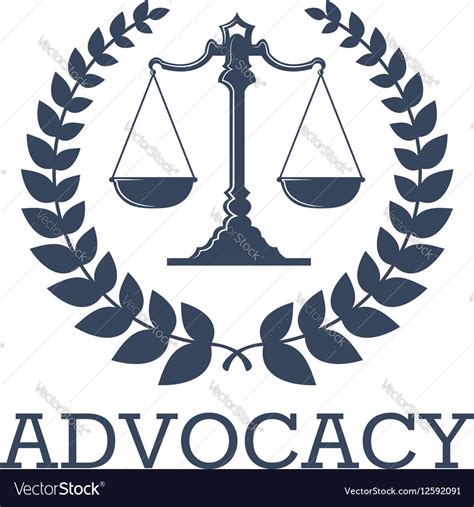 Advocacy Icon Justice Scales Laurel Wreath Vector Image