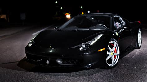 Download Black Car Car Supercar Ferrari Vehicle Ferrari 458 Italia 4k