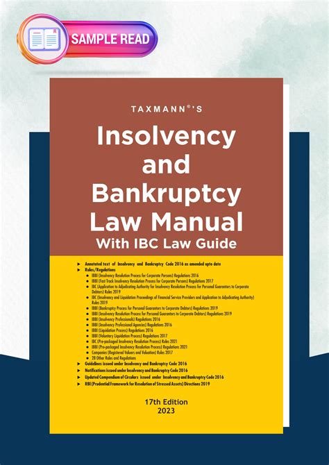 Taxmanns Insolvency And Bankruptcy Law Manual With Ibc Law Guide By