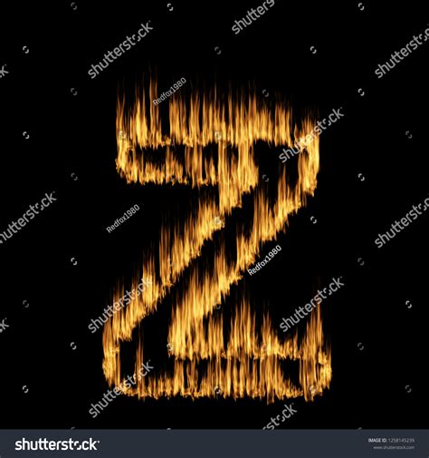 Burning Letters Fire Flame Digit Number Stock Illustration 1258145239