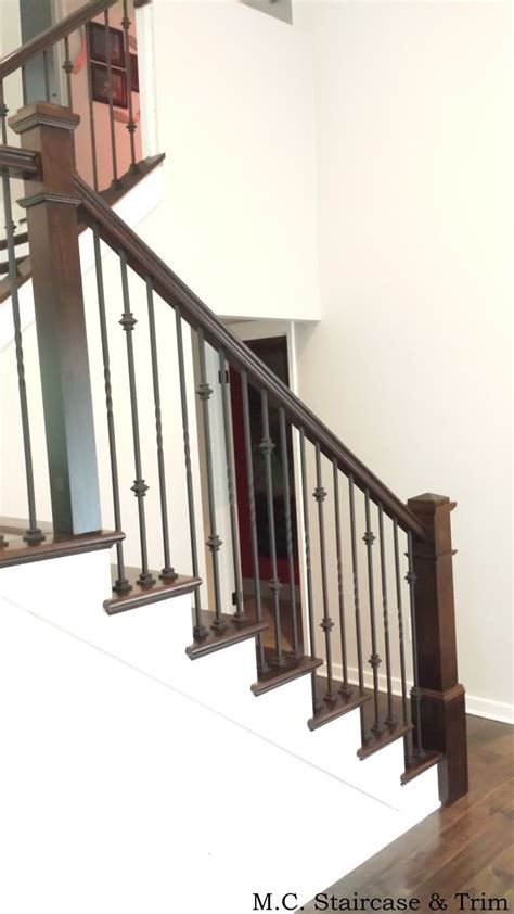 This style of headboard is paired with a solid wooden bed base which is either white or cream in color. Staircase remodel from M.C. Staircase & Trim. Removal of ...