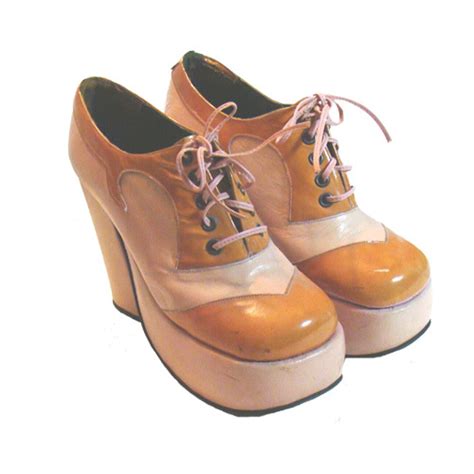1970s Authentic Vintage Platform Shoes Pink Orange Women S Vintage