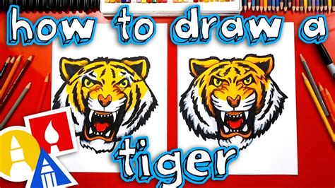 How To Draw A Realistic Tiger Head Youtube