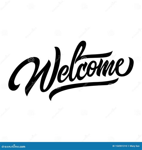 Welcome Black Lettering Text With Gold Handwritten Modern Brush