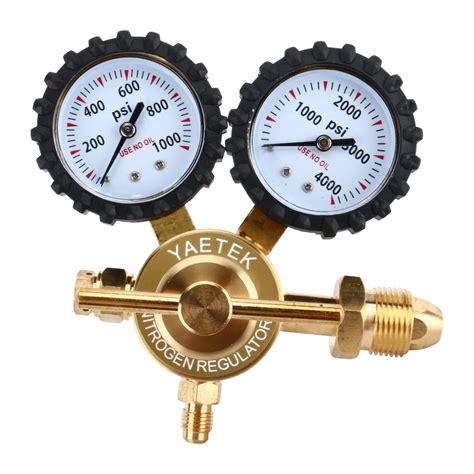 buy brass nitrogen regulator with double 2 gauges 800 psi delivery pressure cga580 inlet