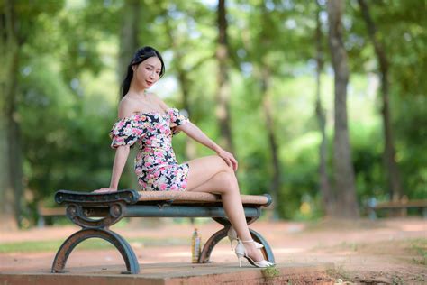 asian model women long hair dark hair sitting bench 1920x1280 wallpaper wallhaven cc
