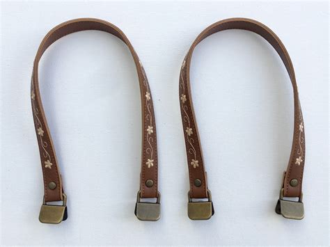 Bag Handles Faux Leather Brown 40cm Little Quilt Store