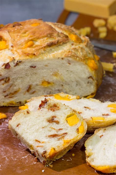 Bacon Cheddar Bread No Knead Bread Packed With Bacon Cheese