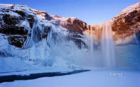 La Neige Et La Glace Cascade 2013 Bing Fonds Décran Aperçu