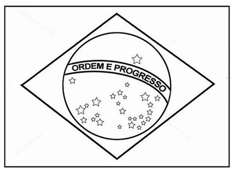 Desenho da bandeira do brasil para imprimir. Desenho ou molde da Bandeira do Brasil para pintar ou ...