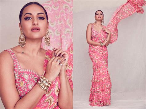 Sonakshi Sinha Just Wore The Most Unique Pink Sari Ever And Its No 1