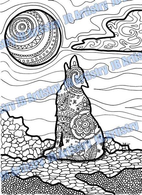 By best coloring pages august 10th 2013. This is a PDF download of Wolf - Coloring page for grown ...