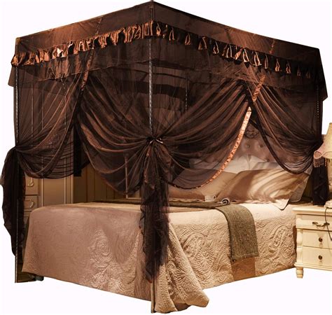 Mengersi 4 Corners Post Canopy Bed Curtains Canopy For Bed King Size