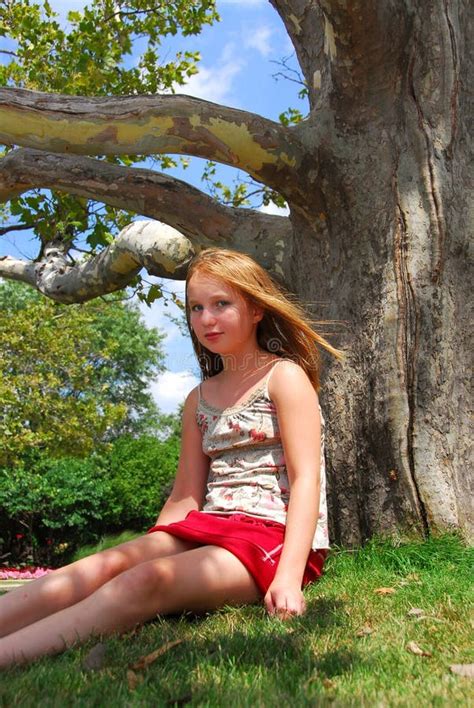 Young Girl Tree Stock Photo Image Of Person Preteens 1656266