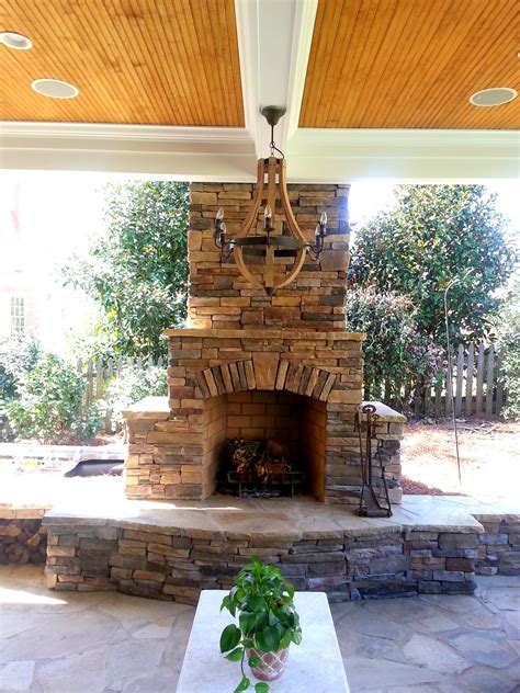 Outdoor Stone Fireplace Design