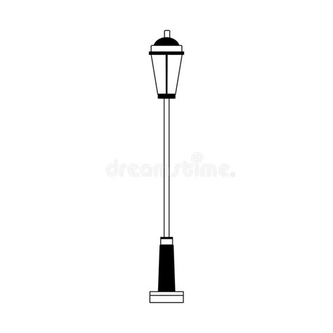 Street Lamp Post Black And White Stock Vector Illustration Of Light