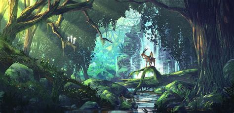 Hd Wallpaper Anime Fantasy Art Forest Princess Mononoke Studio