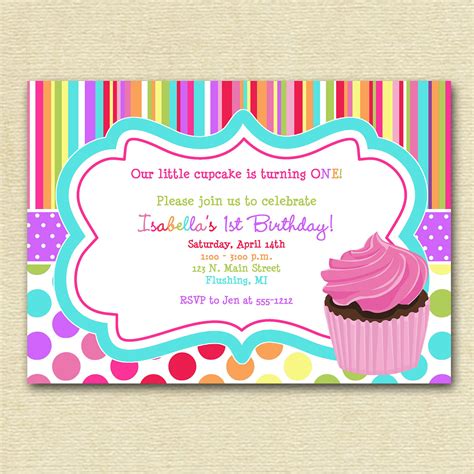 Free Printable Cupcake Birthday Invitations