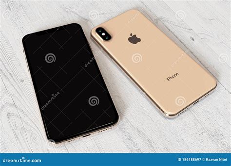 Apple Iphone Xs Max Gold Front And Back Sides Editorial Photography