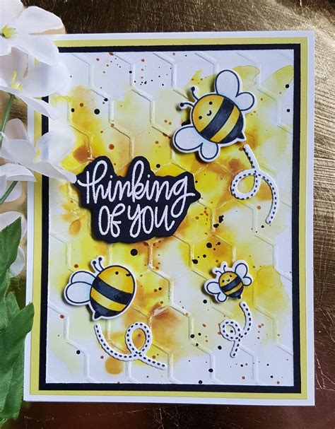 Thinking Of You Card Using Pretty Pink Posh Bee Friends Stamp And Die