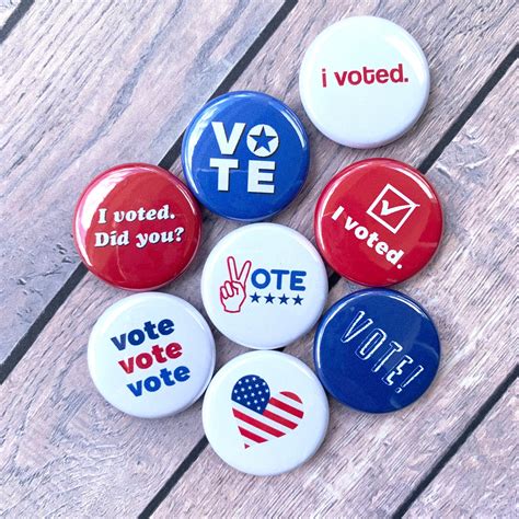 Votingelection Buttons Set Of 8 Vote Flair Pin Badge Magnet Etsy