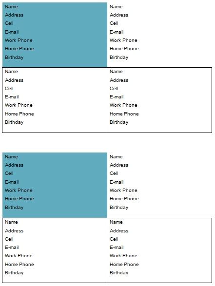 Free Printable Address Book Template Word Excel Pdf Best Collections