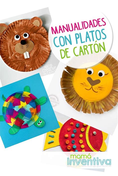 Un Roundup De Manualidades Con Platos De Cartón Animal Crafts For Kids