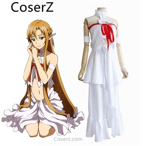 Custom Made Sword Art Online Sao Asuna Yuuki Cosplay Costume Cosplay Costumes White Dress Top