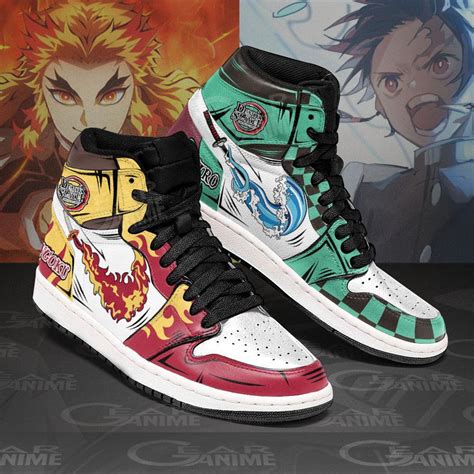 Tanjiro And Rengoku Sneakers Breathing Skills Demon Slayer Anime Shoes