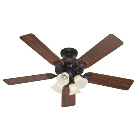 Looking for a good outdoor ceiling fan to cool down your summer days on the porch? Shop Hunter 52-in Westminster 5 Minute Fan New Bronze ...
