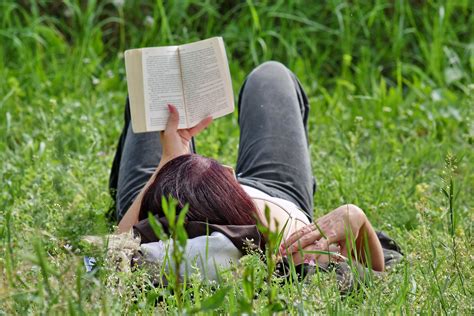 Free Picture Book Grass Reading Relaxation Summer Woman Park