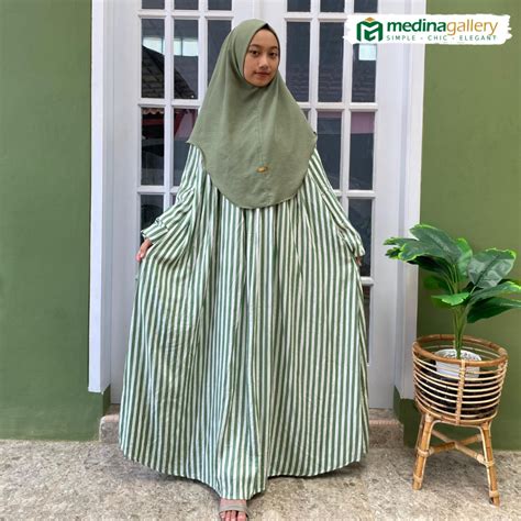 Jual Hanum Dress Rayon Setelan Wanita Kombinasi Set Abaya Khimar Shopee Indonesia