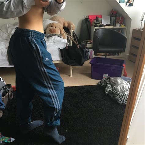 Navyforest Greeny Adidas Tracky Bottoms With The Depop