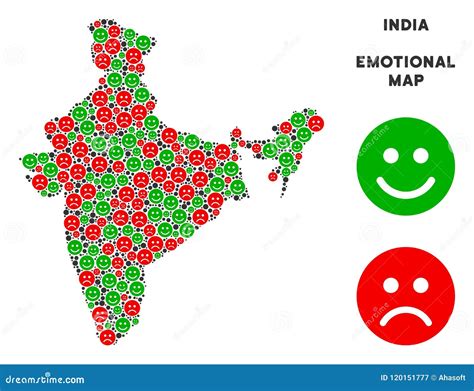 Vector Emotion India Map Composition Of Smileys