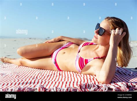 Female Sunbathing Beach Hi Res Stock Photography And Images Alamy
